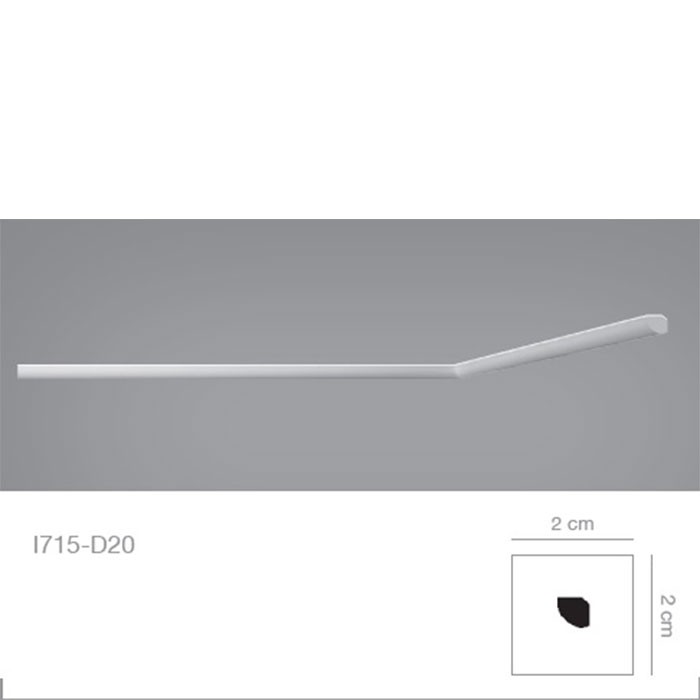 Cornisa decorativa tavan alba polistiren 2 x 2 x 200 cm I715 BOVELACCI detalii