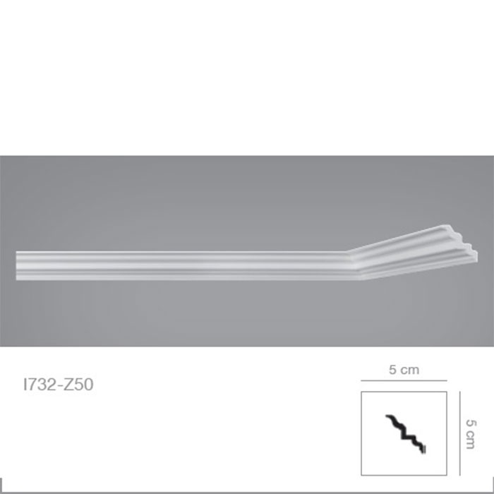 Cornisa decorativa tavan alba polistiren 2 x 2 x 200 cm I737 BOVELACCI detalii