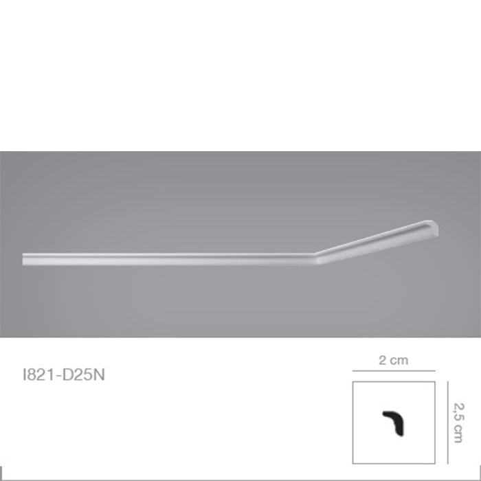 Cornisa decorativa tavan alba polistiren 2 x 2.5 x 200 cm I821 BOVELACCI detalii