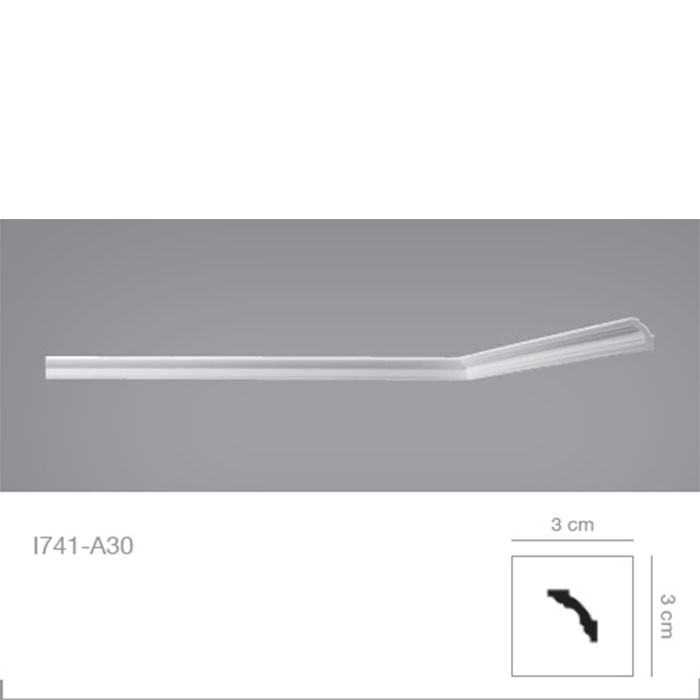 Cornisa decorativa tavan alba polistiren 3 x 3 x 200 cm I741 BOVELACCI detalii