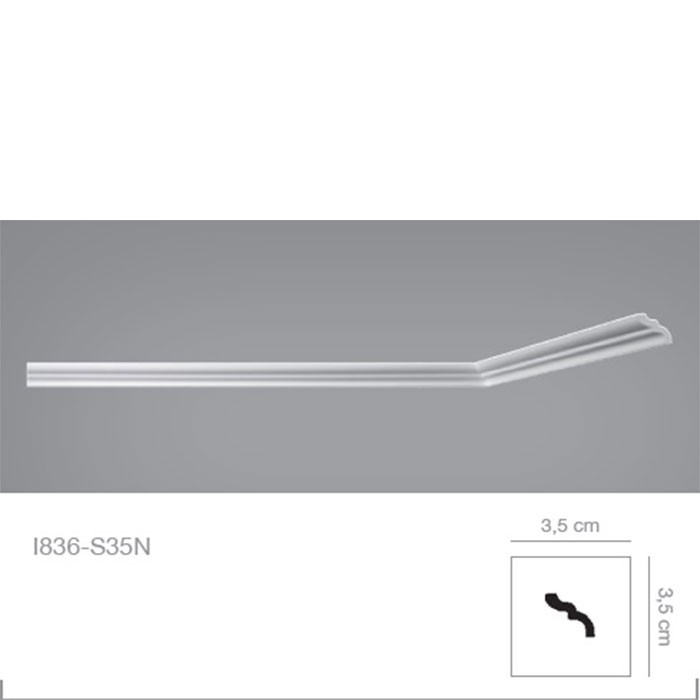 Cornisa decorativa tavan alba polistiren 3.5 x 3.5 x 200 cm I836 BOVELACCI detalii