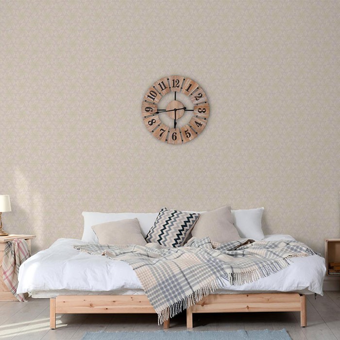 Tapet super lavabil vinilic Anka, stil modern, texturat, model geometric cu triunghiuri roz pal 1616-1-ambient