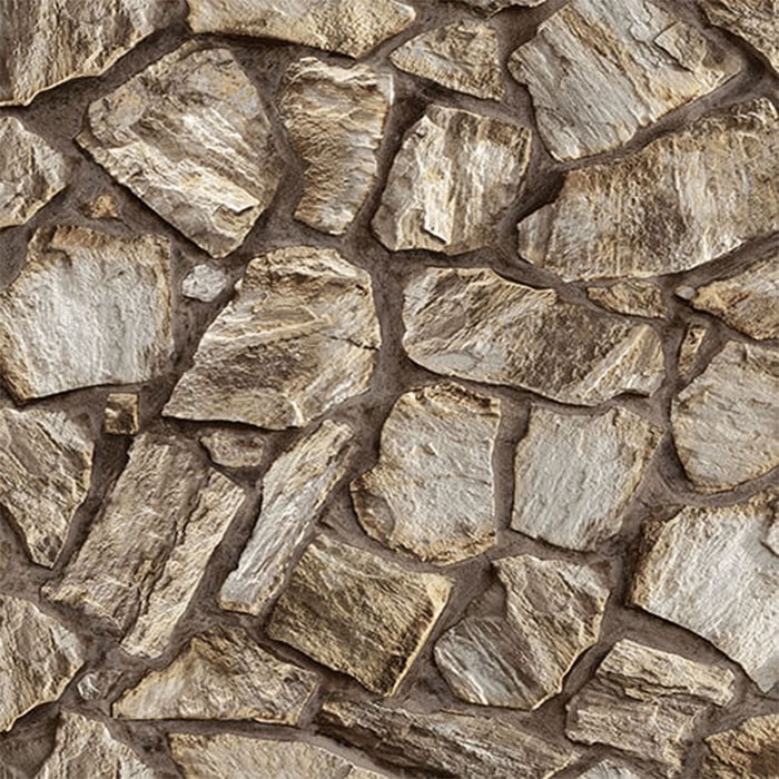 Tapet super lavabil vinilic Anka, stil rustic, texturat, model imitatie piatra naturala maro 1604-2