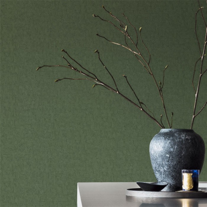 Tapet dormitor model uni texturat culoare verde Van Gogh 220079-ambient