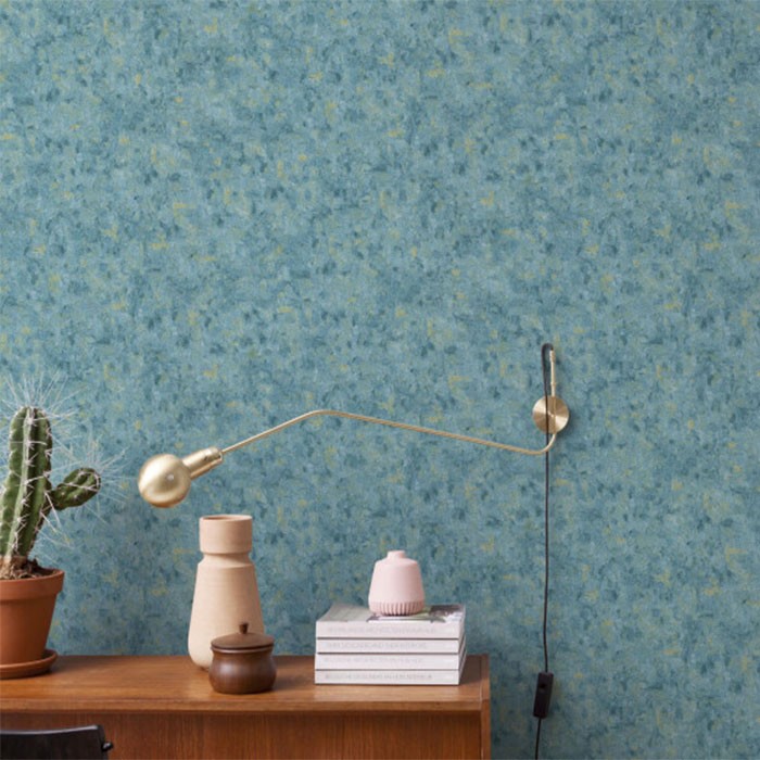 Tapet living model cu tuse de pensula culoare albastru Van Gogh 220044-ambient