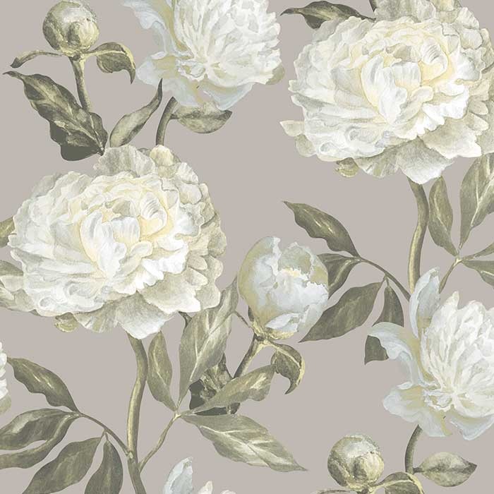 Tapet dormitor model cu bujori culoare alb - bej Ecodeco EE22536