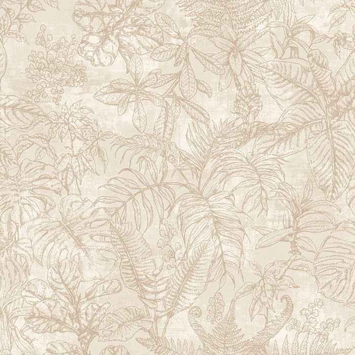 Tapet dormitor model tropical culoare crem Ecodeco EE22545