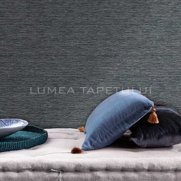 Tapet dormitor model uni culoare albastru Perla NHW1011-ambient