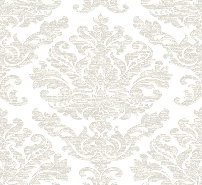 Tapet clasic model damasc culoare crem metalizat Eternal 105450_Tile