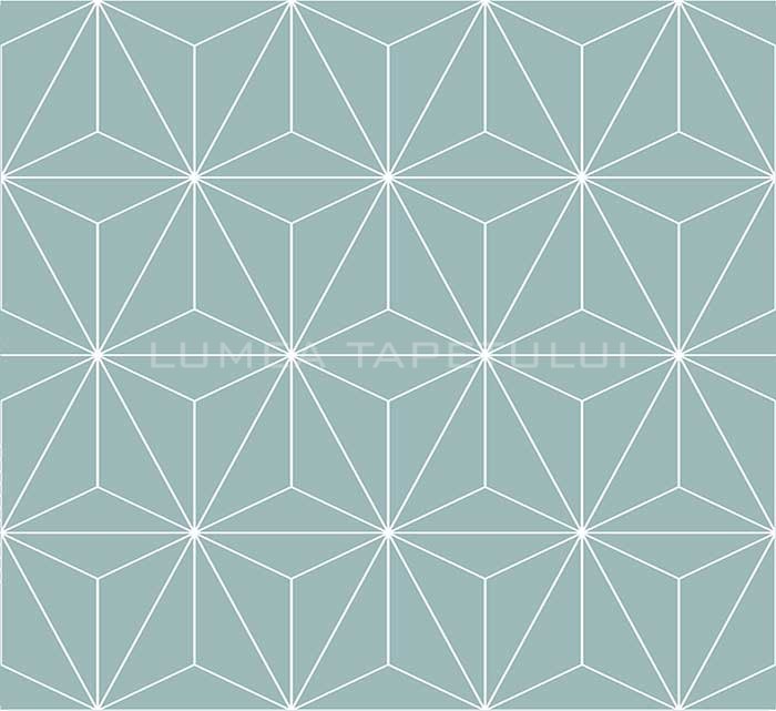 Tapet living model geometric culoare albastru - alb Formation 104738_Tile