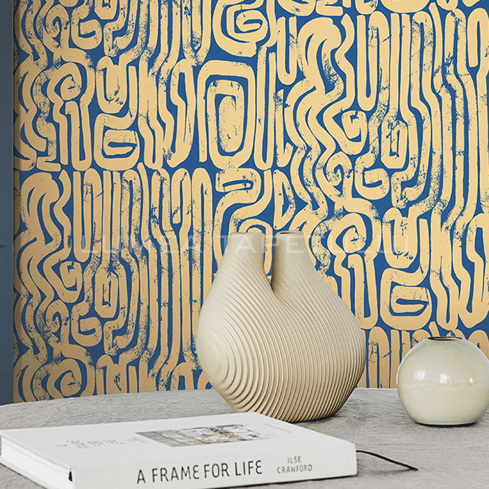 Tapet living model abstract linii curbe Jannelli&Volpi 6235-ambient